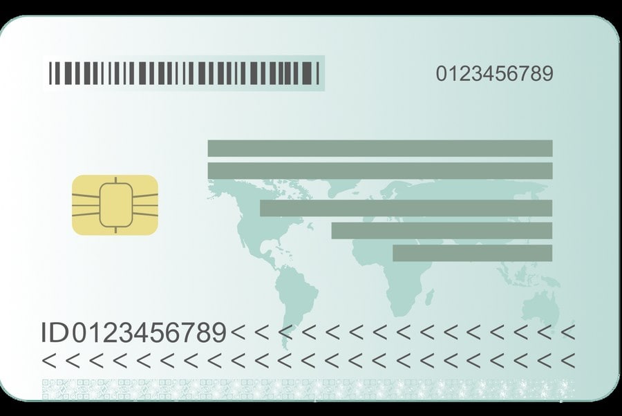 Example: back side of an ID card.