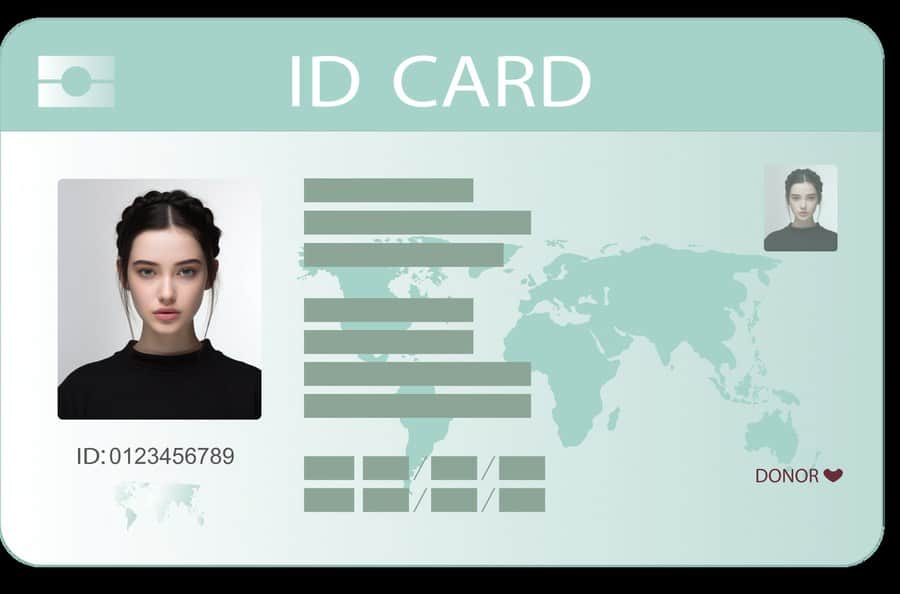 Example: front/photo side of an ID card.